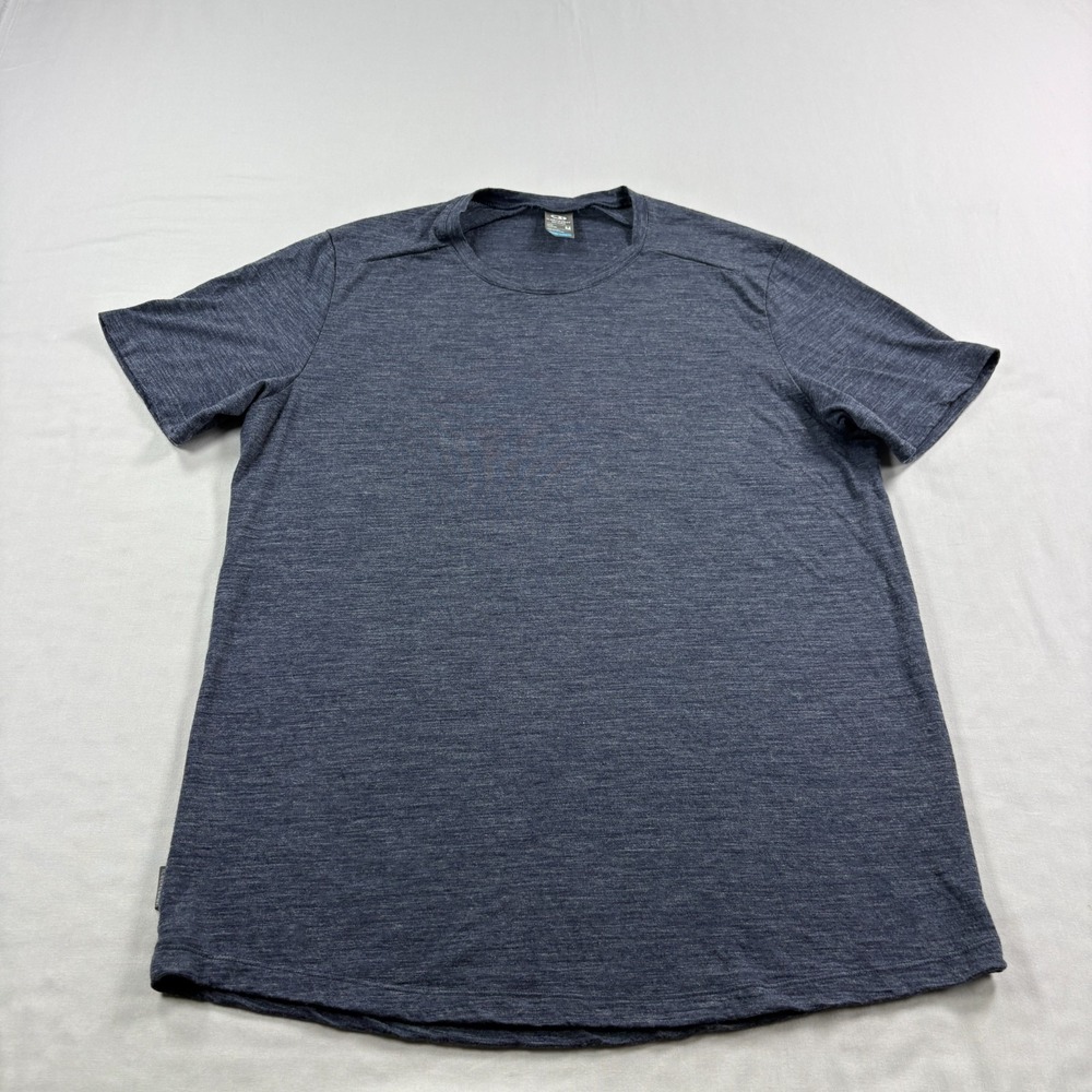 Icebreaker Merino Wool Shirt Mens Medium Blue Cool Lite Tee Crew Neck